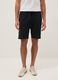 Schwarze Regular-Fit-Shorts aus reiner Baumwolle mit Kordelzug_1