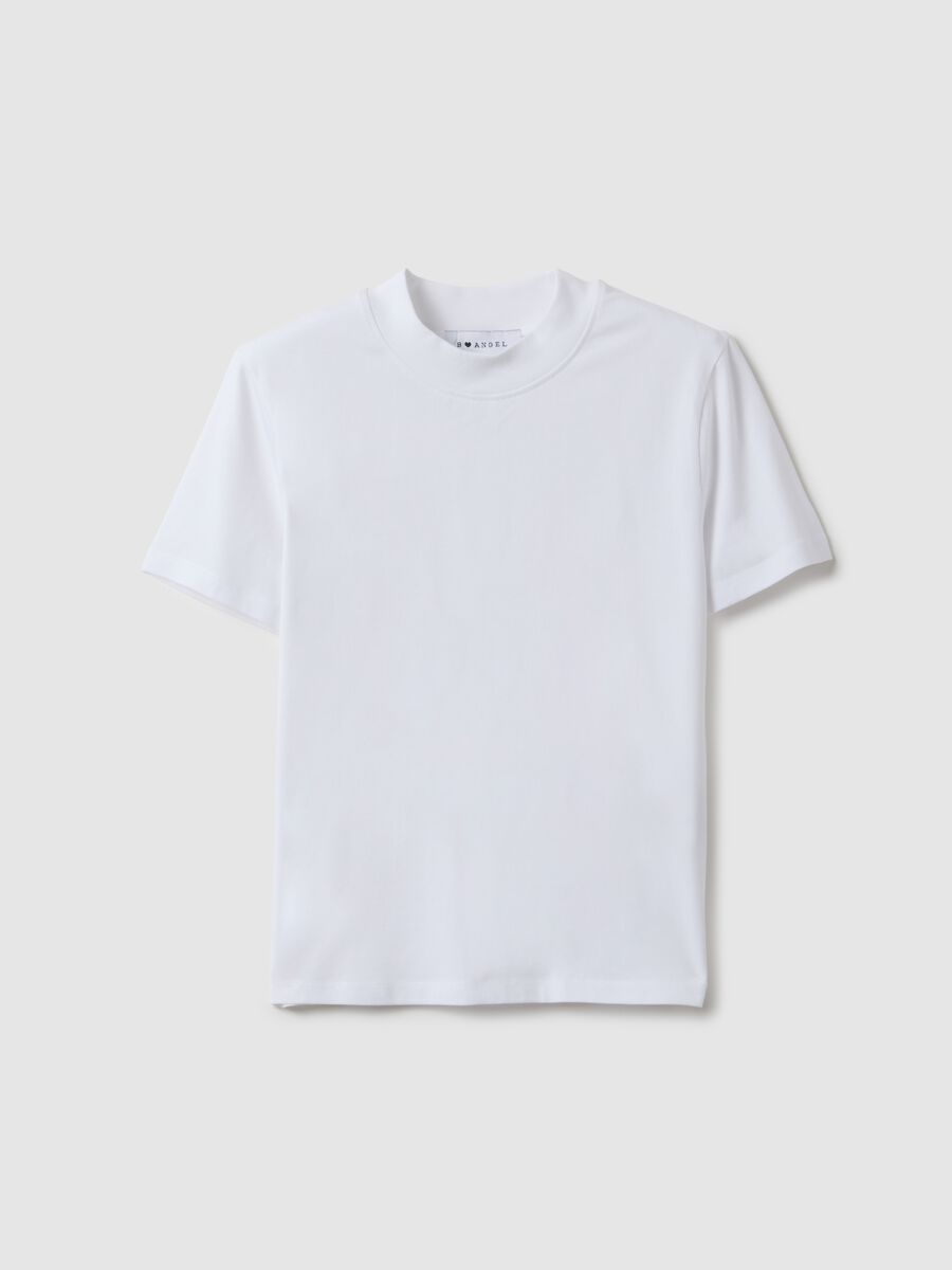 White slim fit stretch cotton T-shirt_4