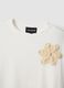 Weisses Regular-Fit-T-Shirt aus reiner Baumwolle mit Blumenapplikation_1