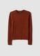 Red pure cotton cable-knit crew-neck jumper_0