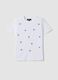 White pure cotton T-shirt with star embroidery_4