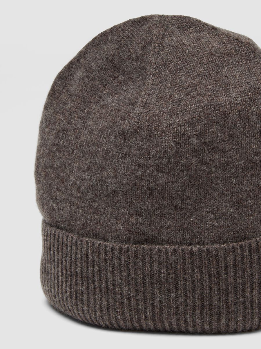 Berretto marrone in misto lana, cashmere e viscosa_2