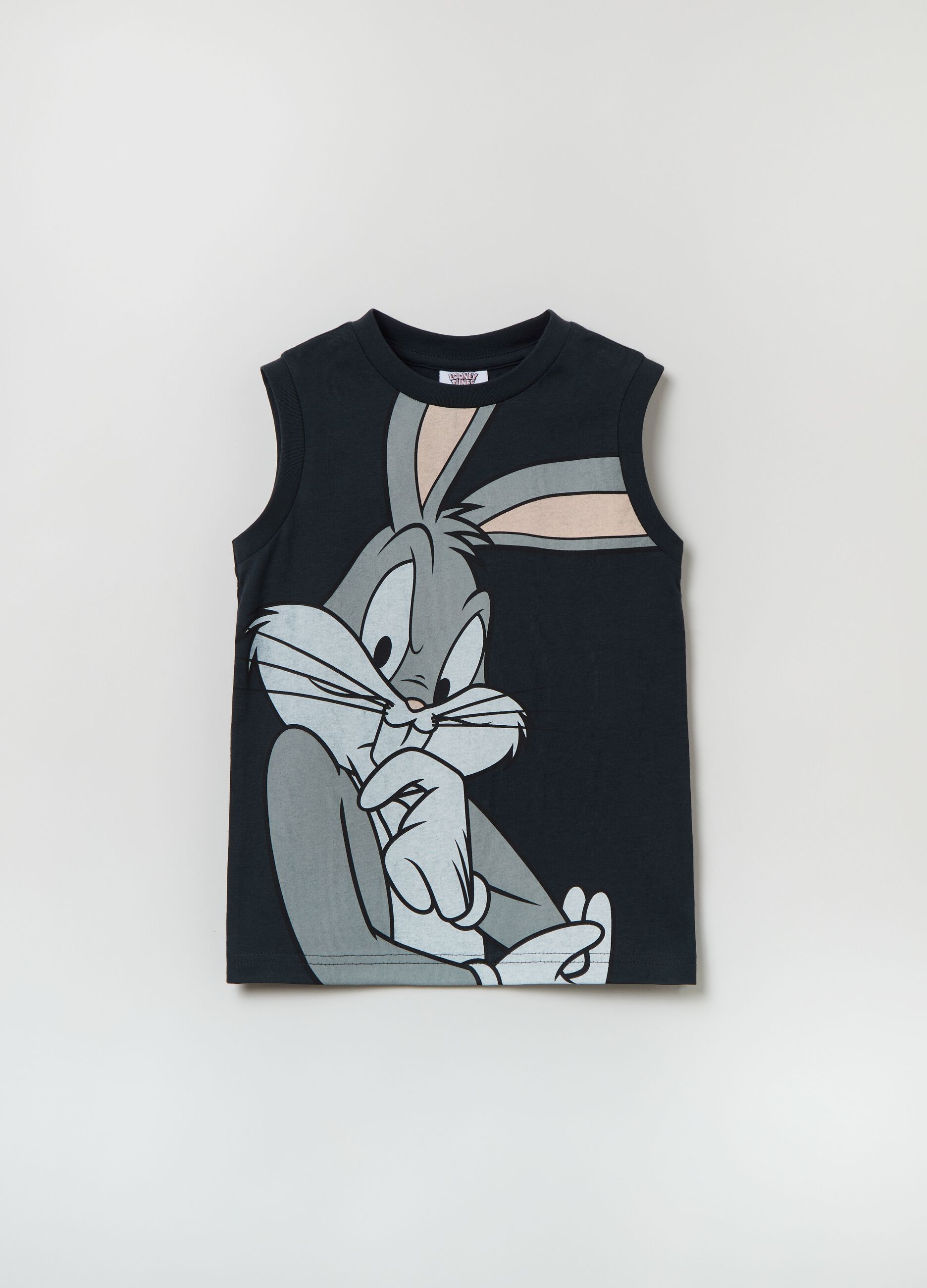 Cotton tank top with Bugs Bunny print