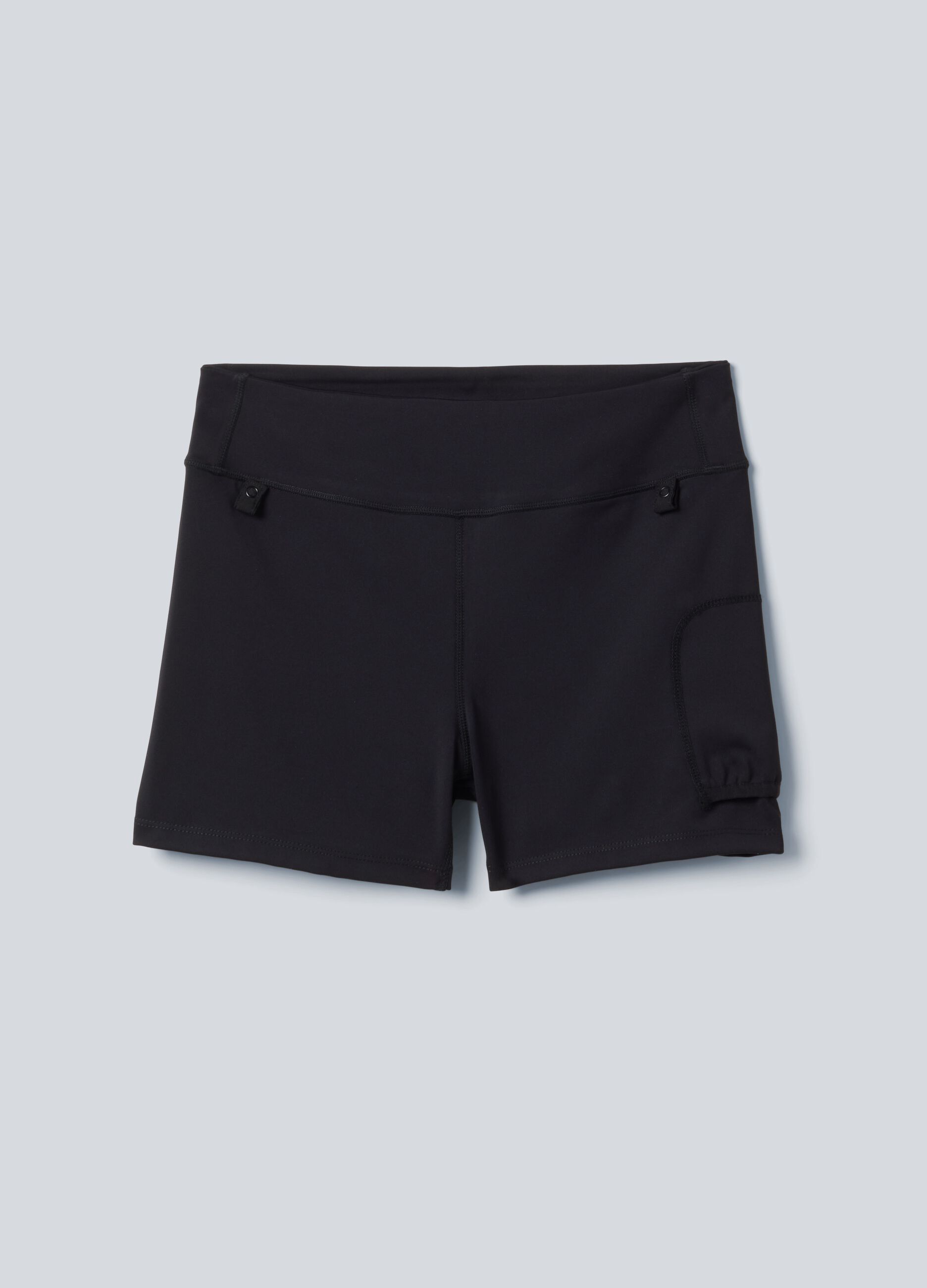 Gelbe, sportliche Plissee-Shorts ALTAVIA COURT aus elastischem Material mit herausnehmbarem Innenshort