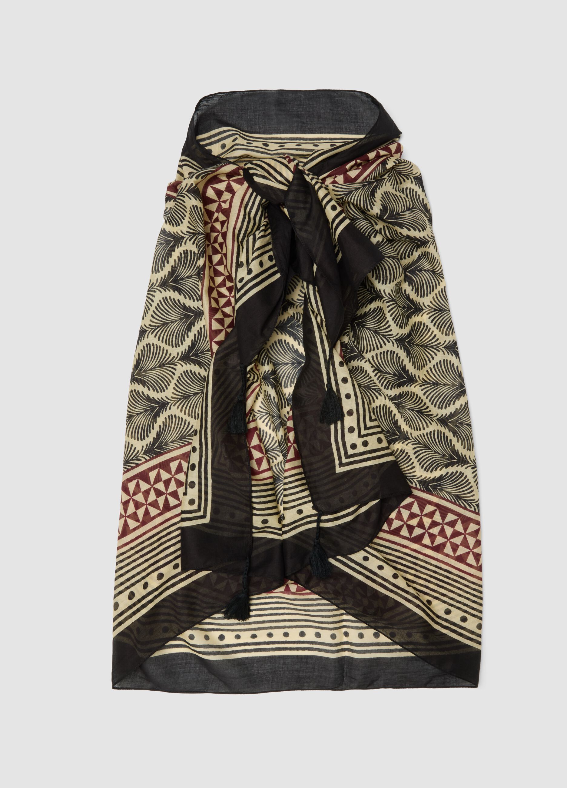 Multicoloured pure cotton pareo