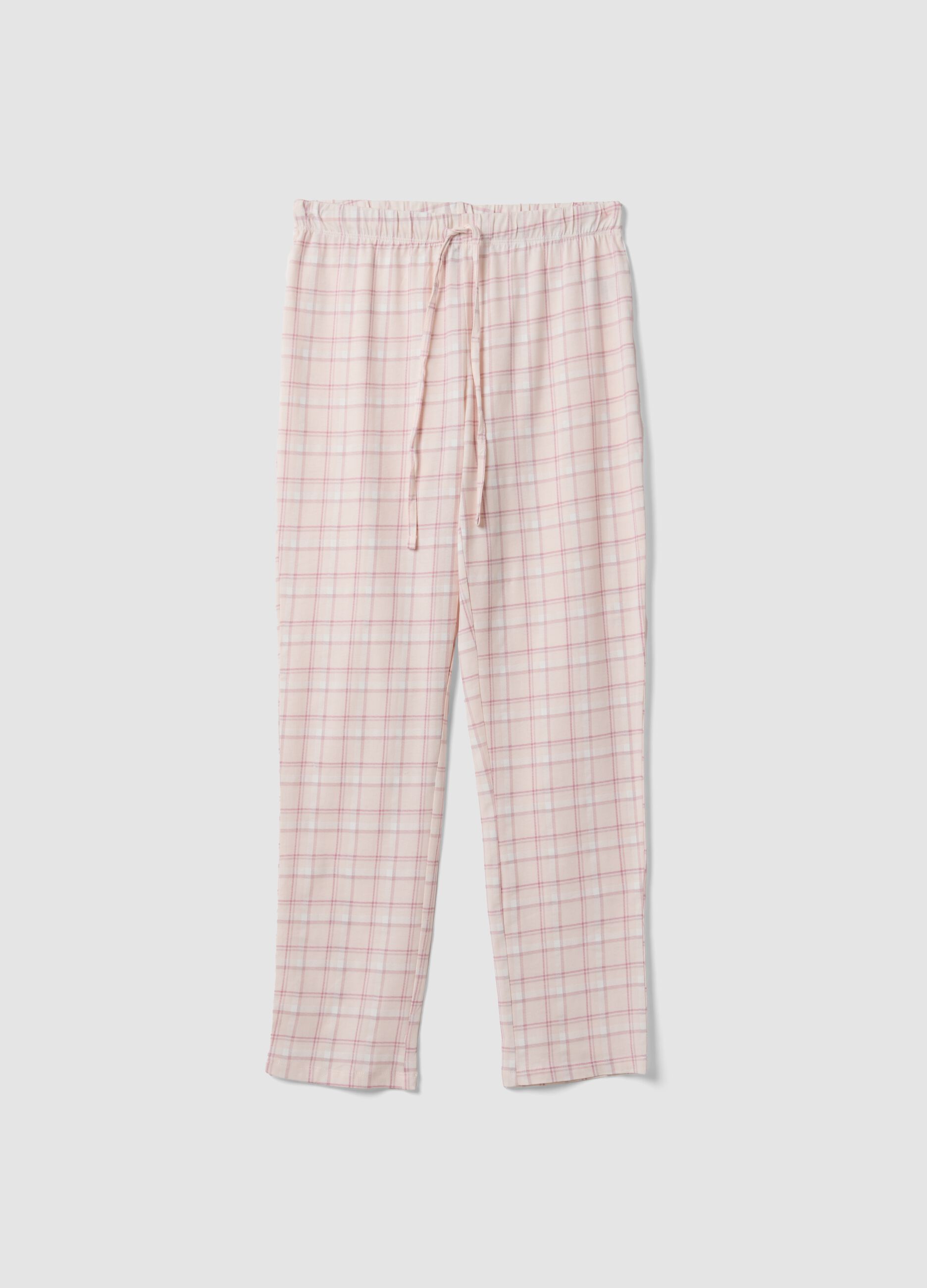 Pantaloni pigiama multicolor in puro cotone organico a quadri