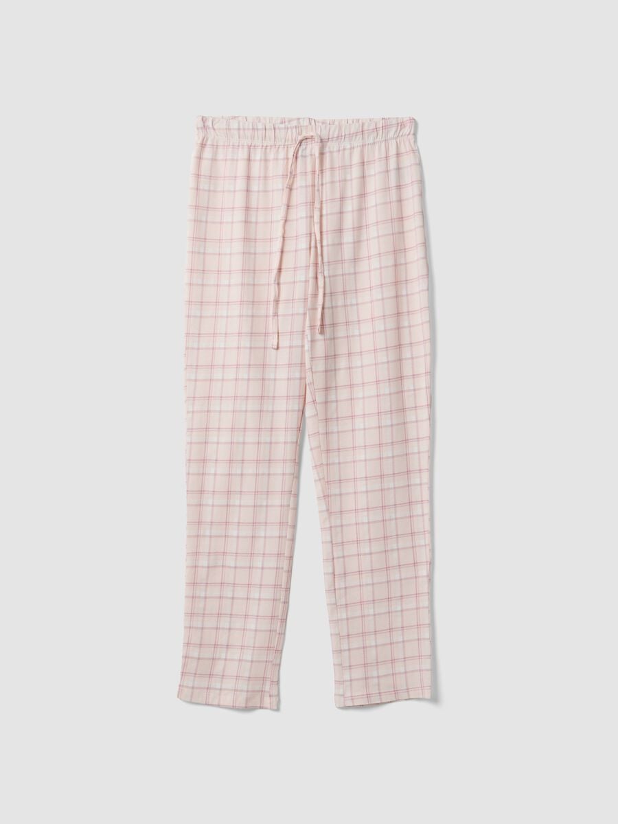 Pantaloni pigiama multicolor in puro cotone organico a quadri_4