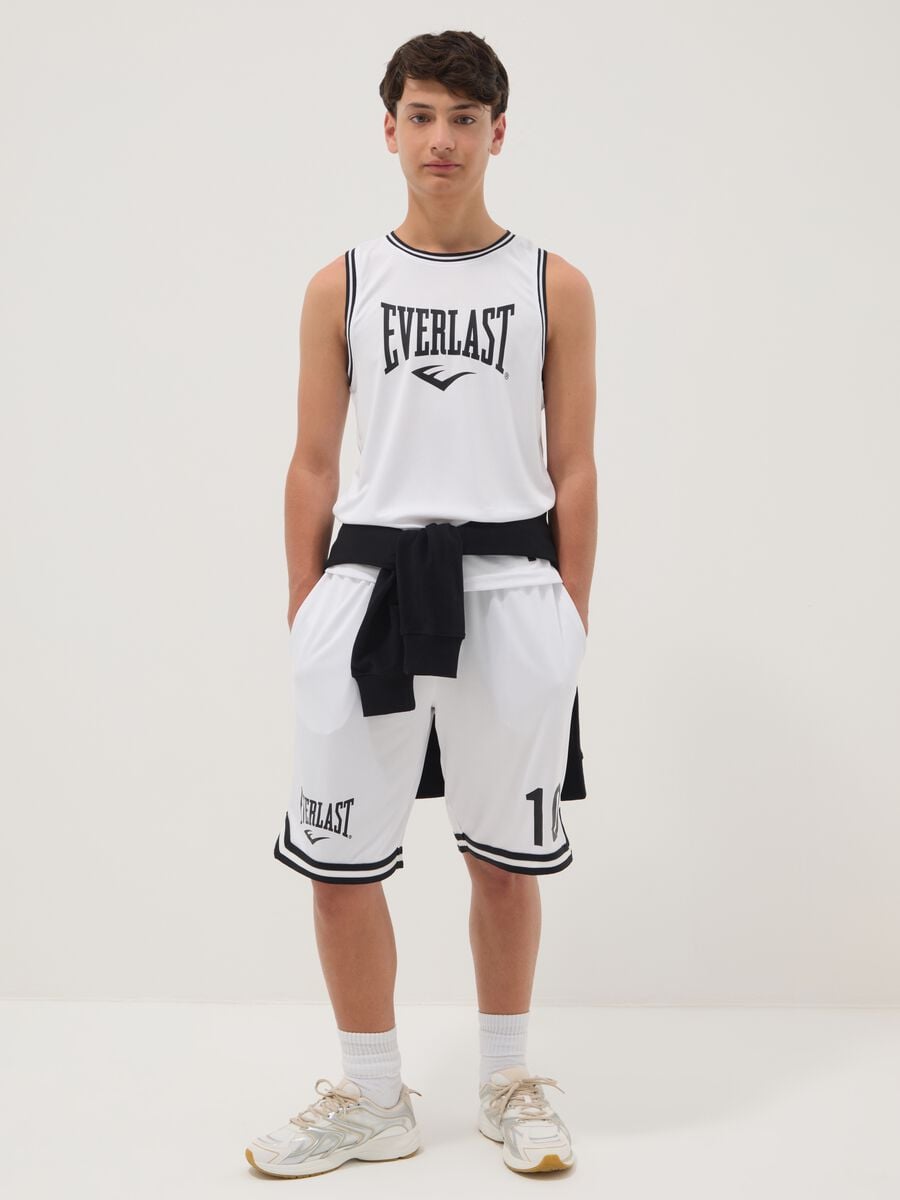 Wei&szlig;e Jungen-Shorts mit elastischem Bund, Comfort Fit_0