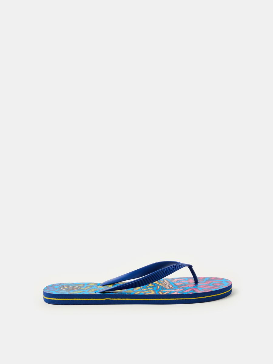 Thong sandals with lettering print_0