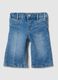 Baby girl's blue cotton blend wide leg jeans_0