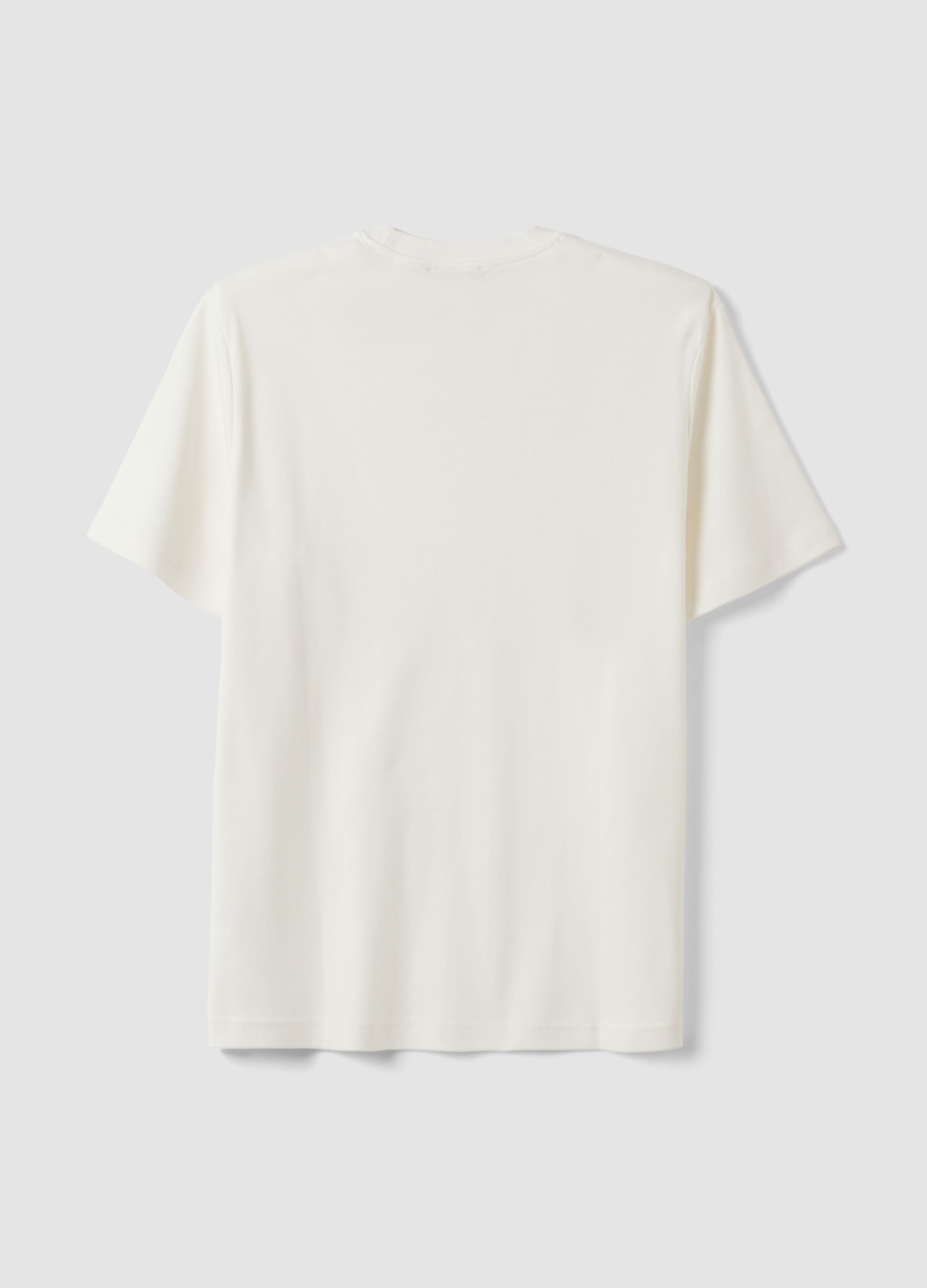 White pure cotton short-sleeve regular-fit T-shirt