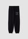 Black pure cotton joggers_0