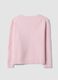 Pink stretch wool jumper with deep V-neck and oversized fit_2