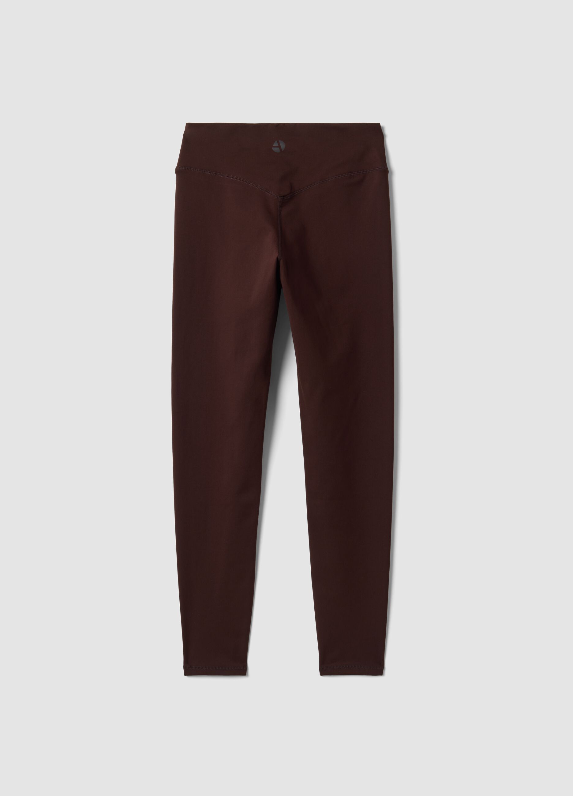 Brown high-waisted stretch leggings