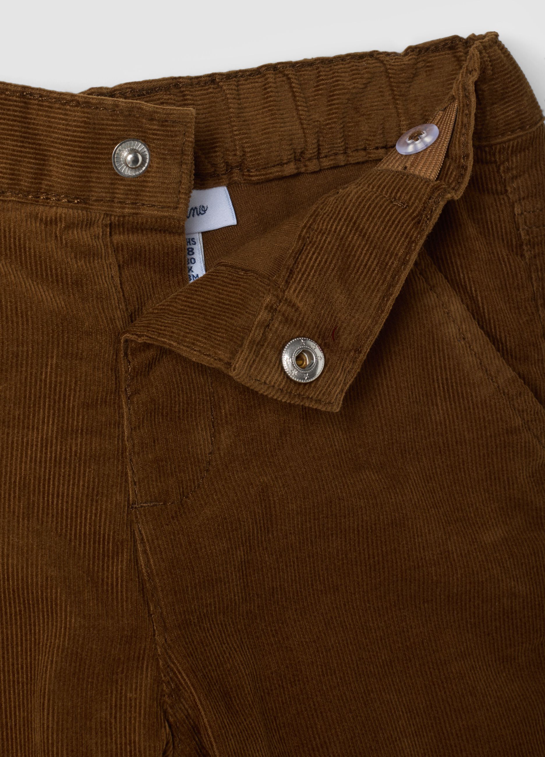 Pantaloni marroni in puro cotone regular fit