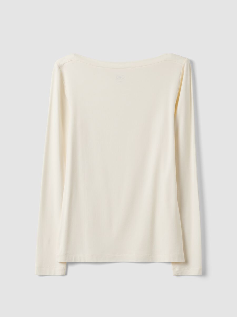 &Lambda;&epsilon;&upsilon;&kappa;ό slim fit T-shirt &alpha;&pi;ό &epsilon;&lambda;&alpha;&sigma;&tau;&iota;&kappa;ή &beta;&iota;&sigma;&kappa;ό&zeta;&eta;_6