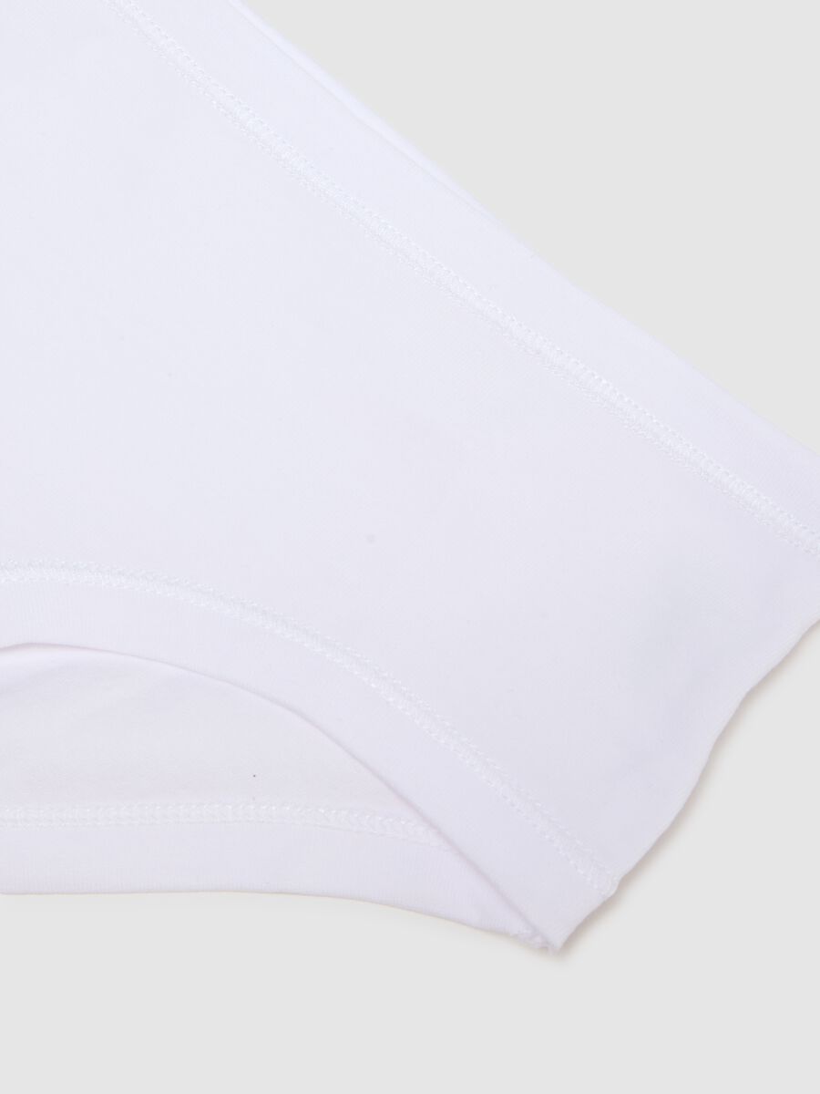 Girls' White Stretch Cotton Briefs_3