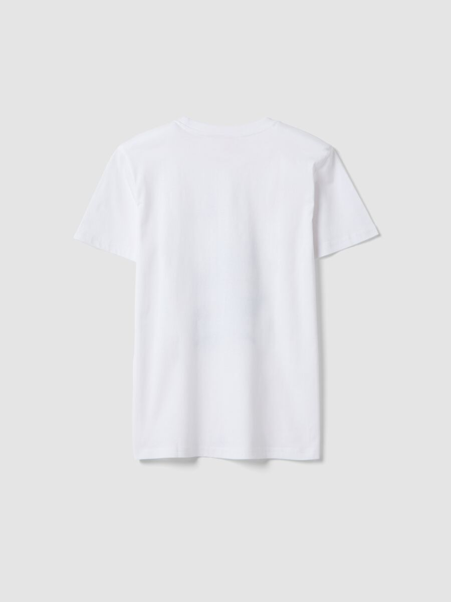 Boys' white pure cotton t-shirt regular fit with print_4