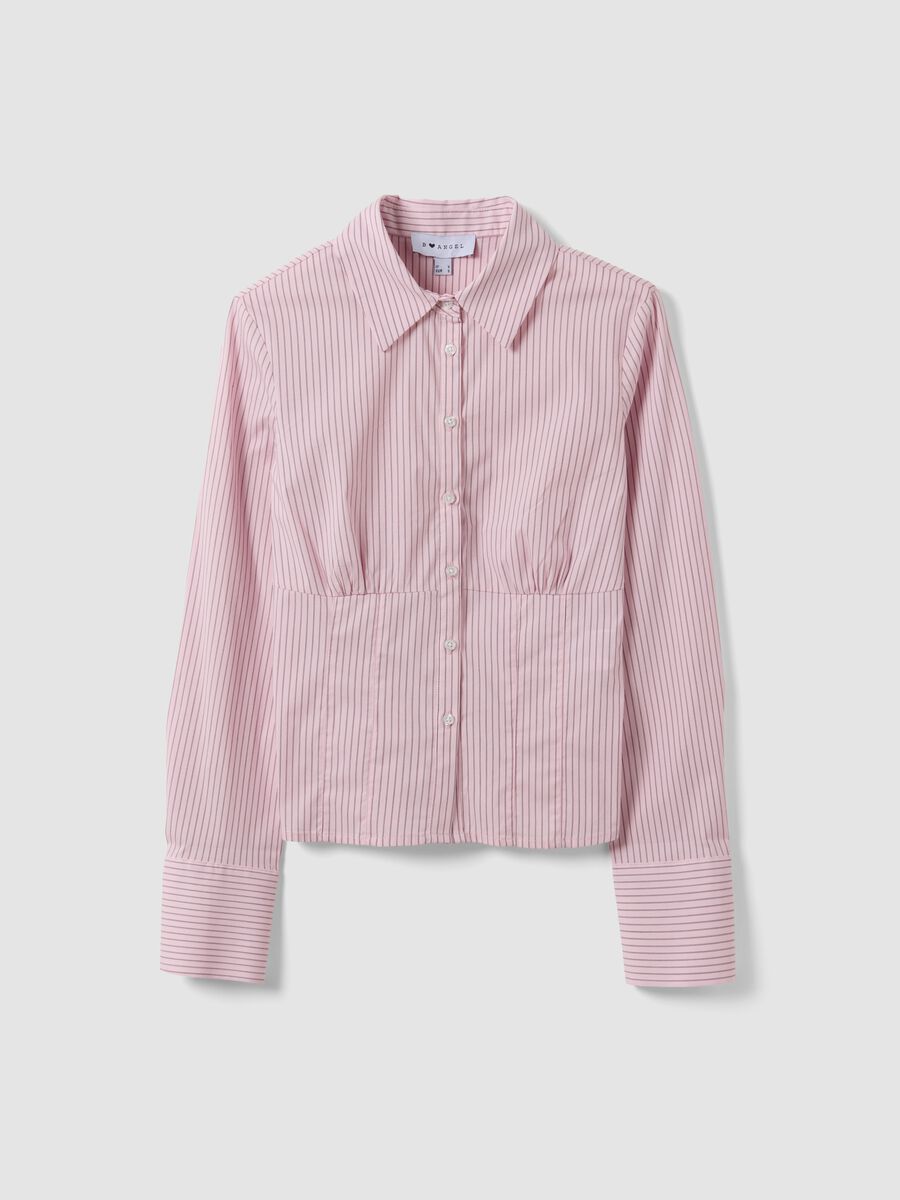 Pink striped slim-fit stretch cotton shirt_4