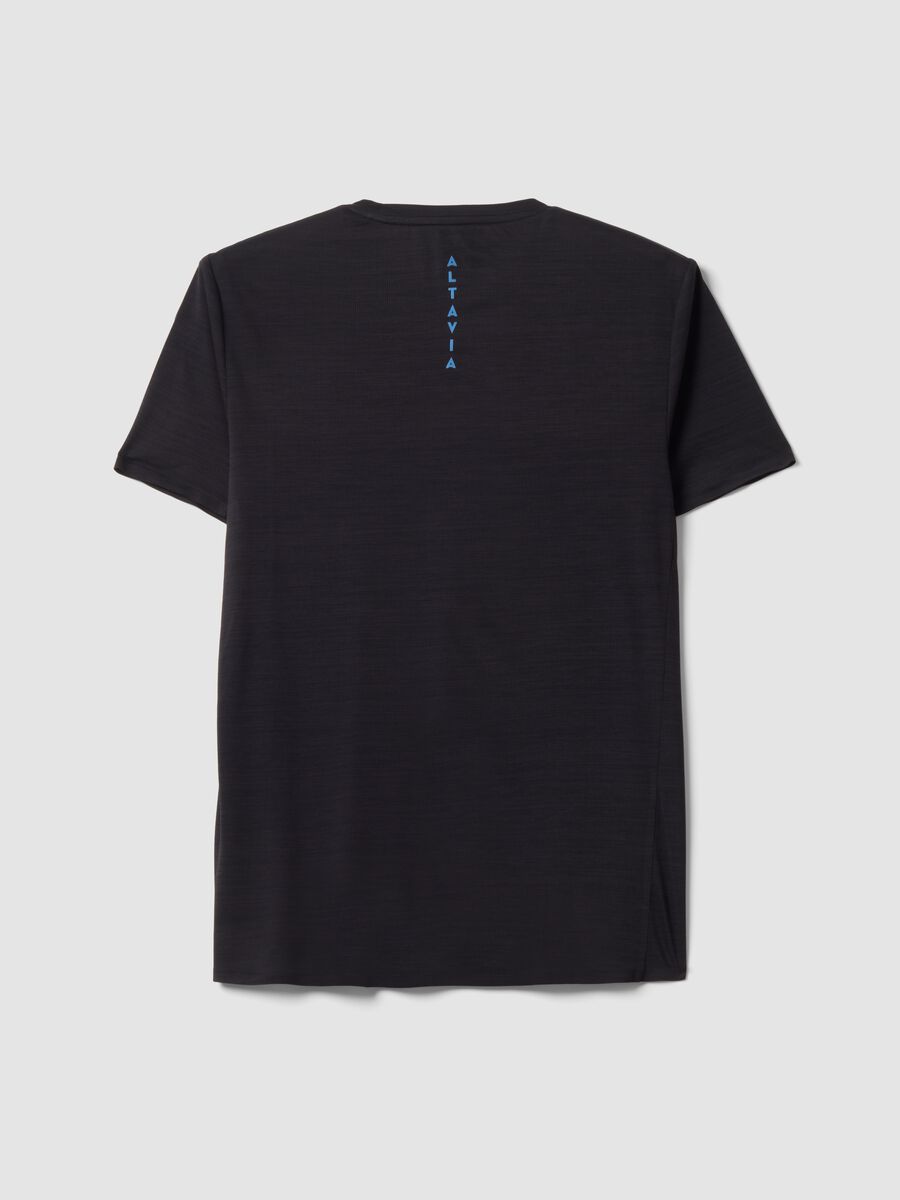 Black breathable crew-neck slim-fit T-shirt ALTAVIA RUNNING_1