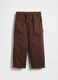 Brown Stretch Trousers for Boys_0
