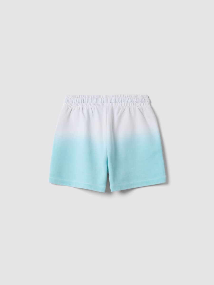 Short azzurri in misto cotone con vita elastica per bambina regular fit_1