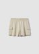 Girls' beige cotton-blend cargo shorts with relaxed fit_3