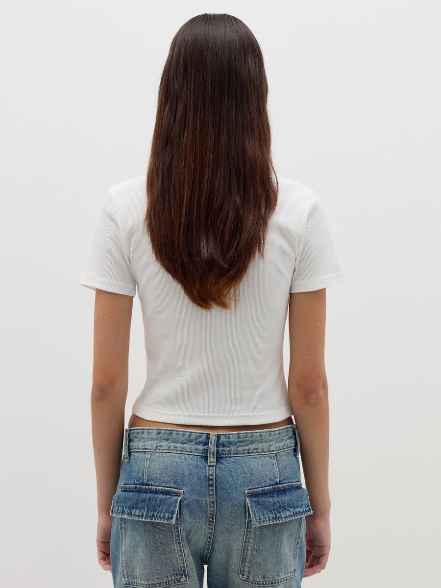 Ribbed T-shirt in stretch cotton_3
