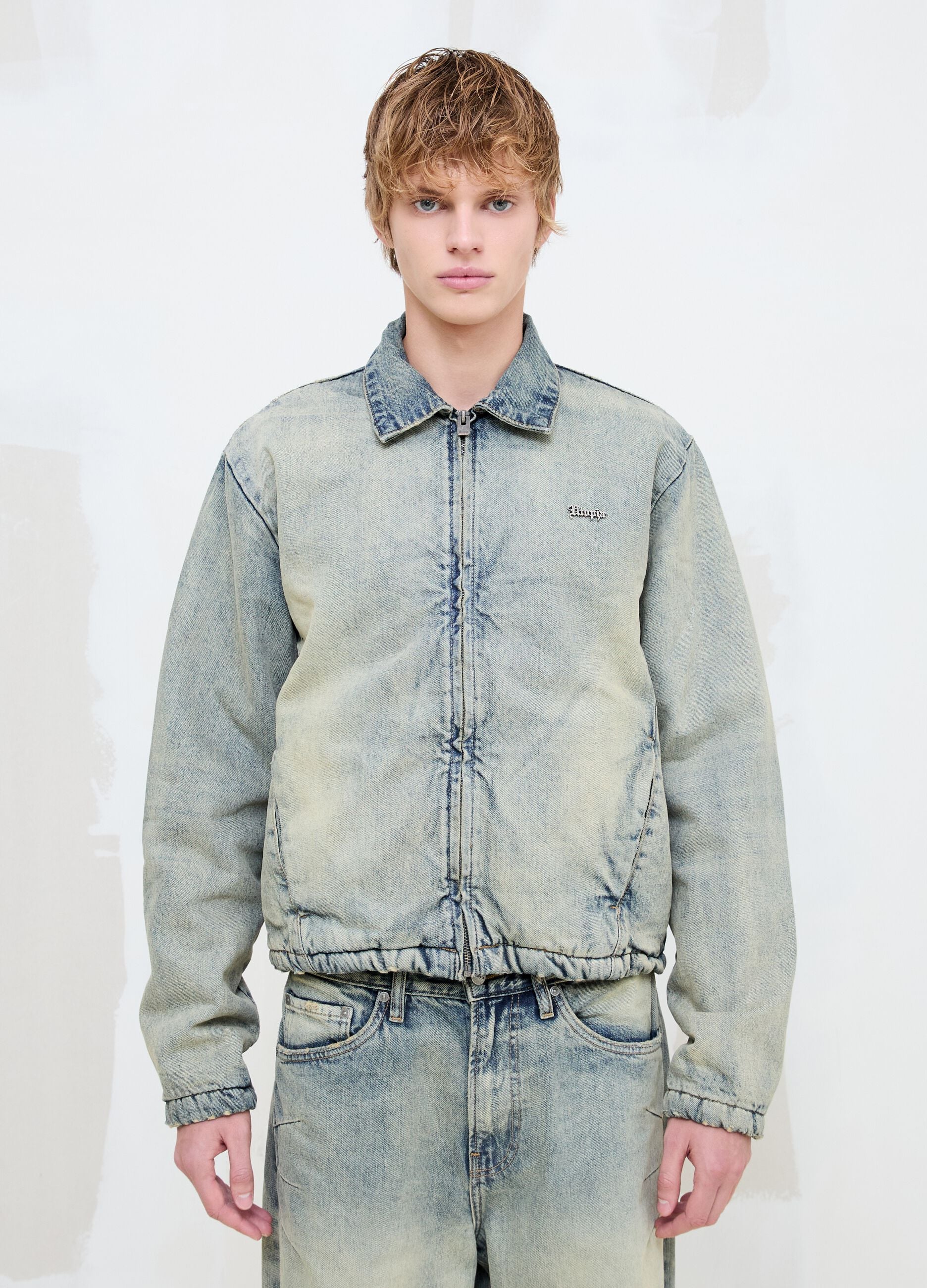 Vintage Light Blue Padded Denim Jacket