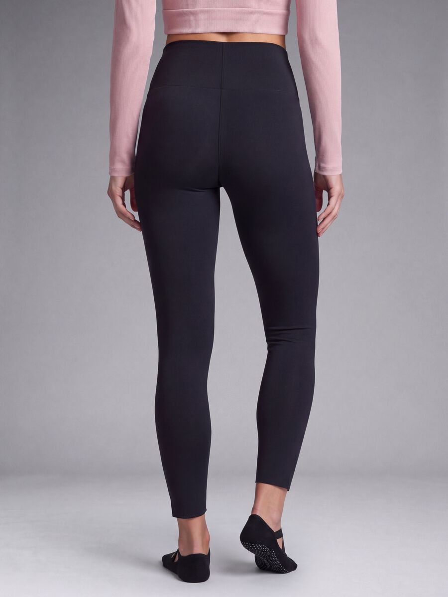Schwarze Slim-Fit-Leggings aus Stretchmaterial mit regul&auml;rer Taille ALTAVIA STUDIO_4