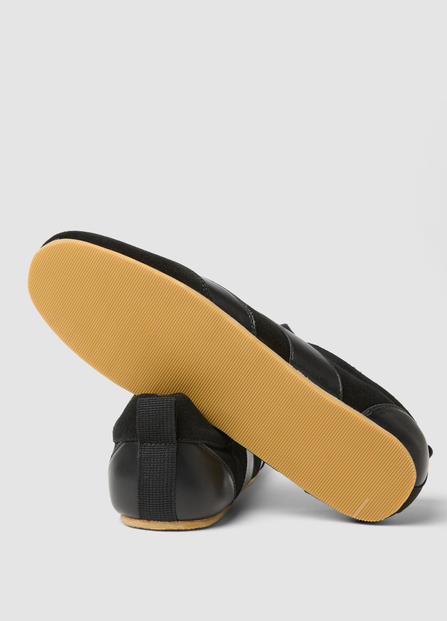 Black real leather sneakers