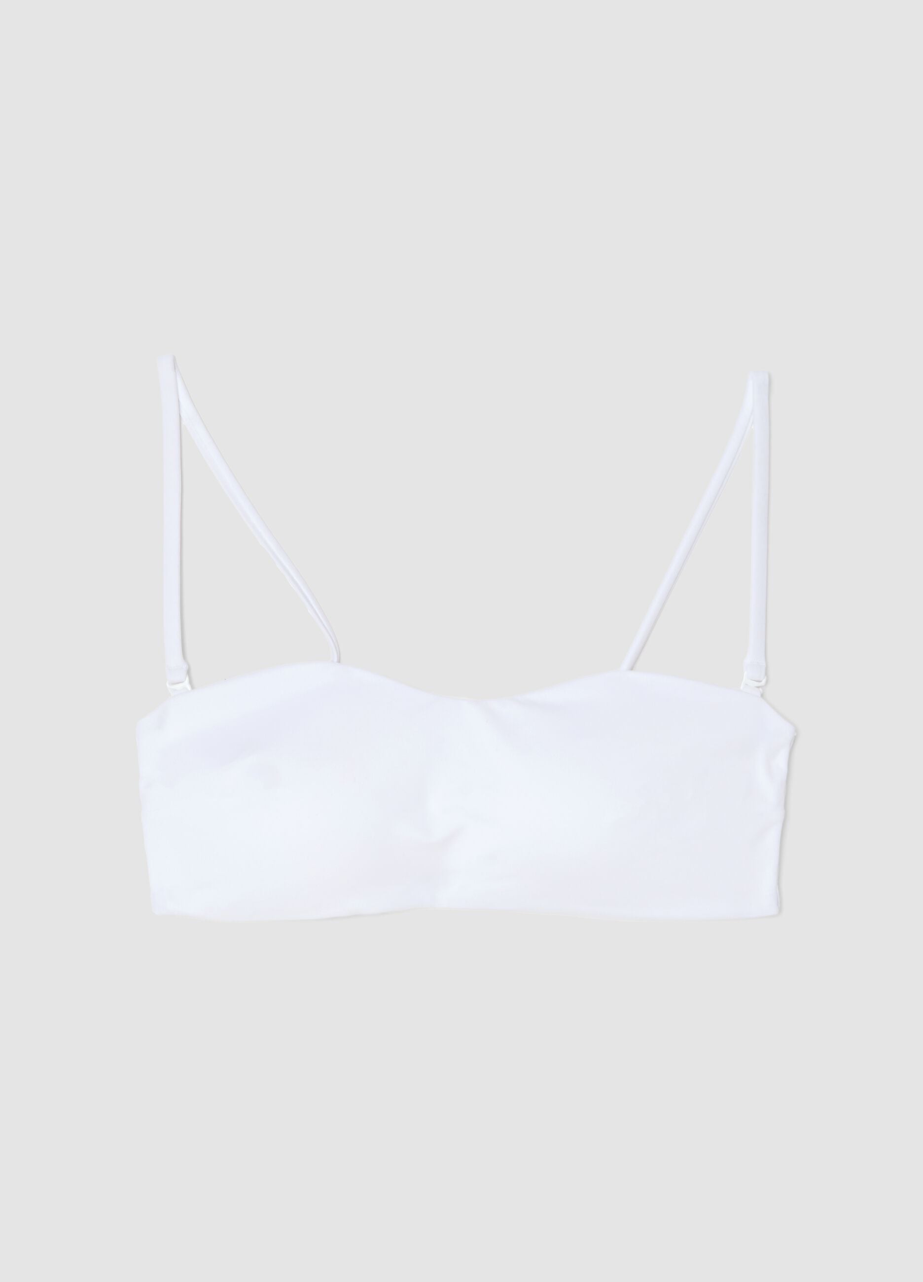 Wei&szlig;es Bandeau-Bikini-Top aus Stretchmaterial