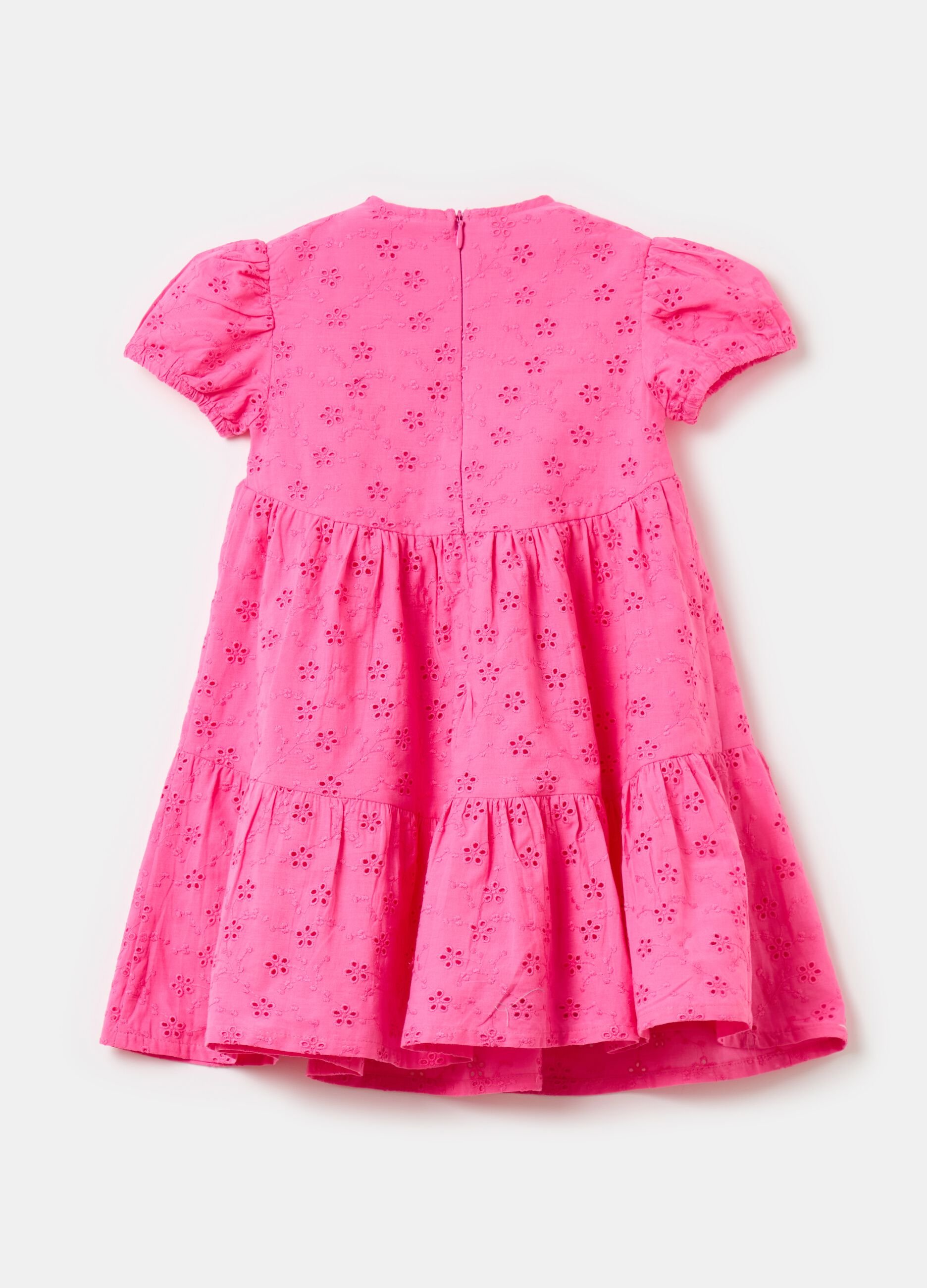Broderie anglaise cotton dress with bow