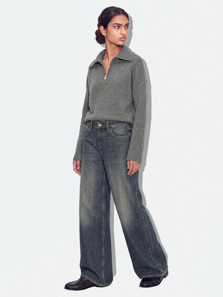 Grey half-zip stretch wool jumper_2