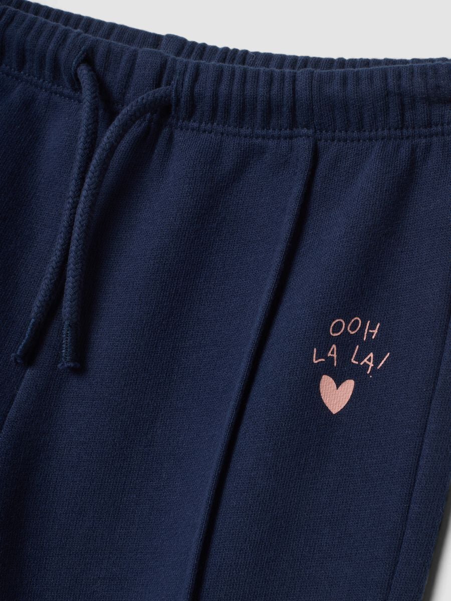 Pantaloni jogger blu notte in puro cotone_2