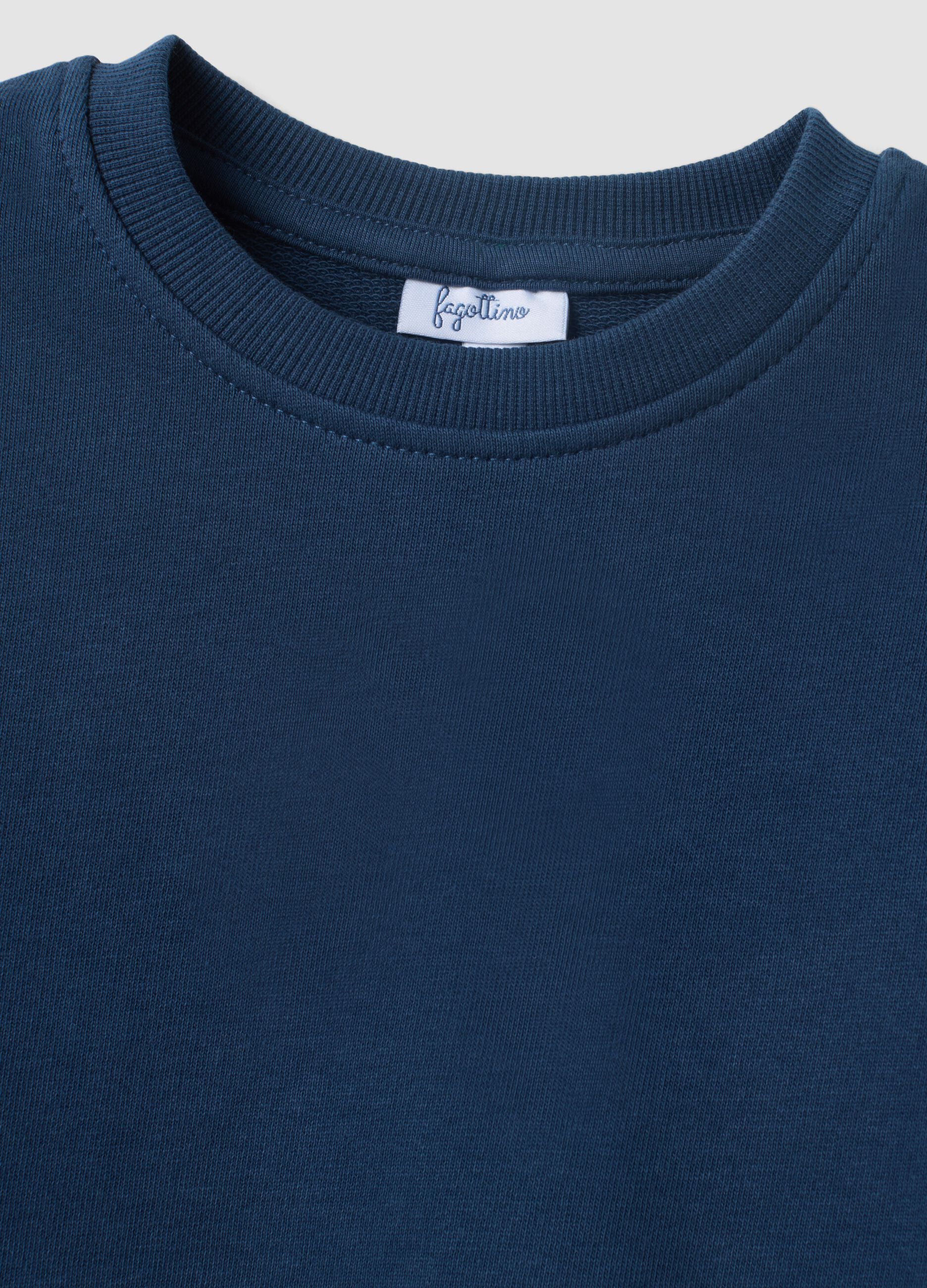 Blaue Oversize-Sweatshirt aus reiner Bio-Baumwolle f&uuml;r Jungen