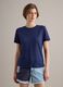 Blaues T-Shirt aus reinem Leinen mit kurzen &Auml;rmeln, Regular Fit_1