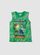 Green pure cotton boys' vest with Minecraft prints_0