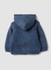 Blue m&eacute;lange hooded jacket with teddy-effect lining_1