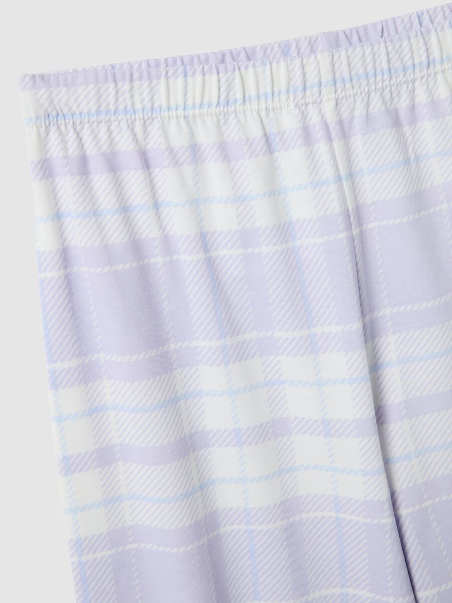 Girls' multicolour check regular fit pure cotton pyjamas_3