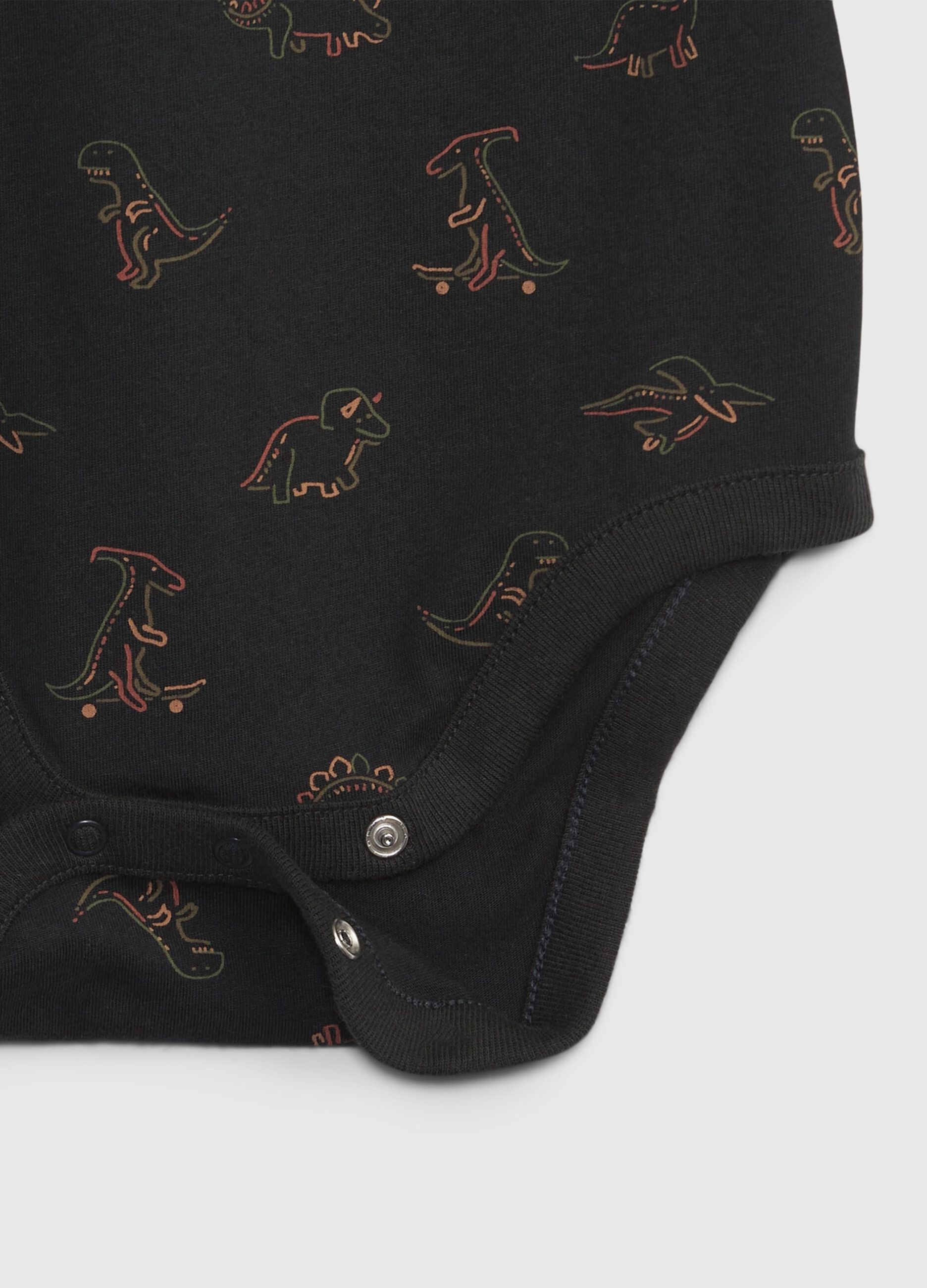 Cotton bodysuit with dinosaur print