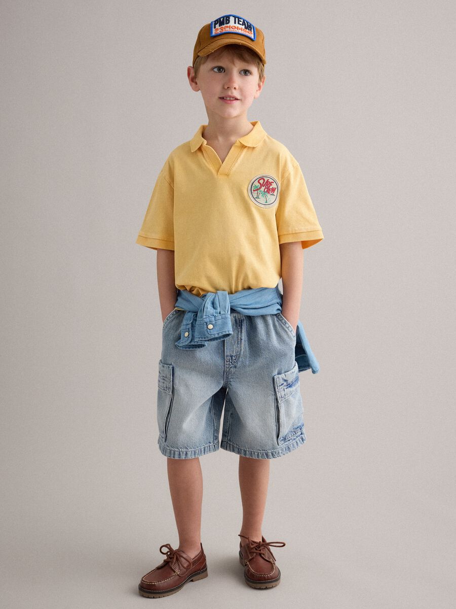 Baggy pure cotton blue shorts for boys_0