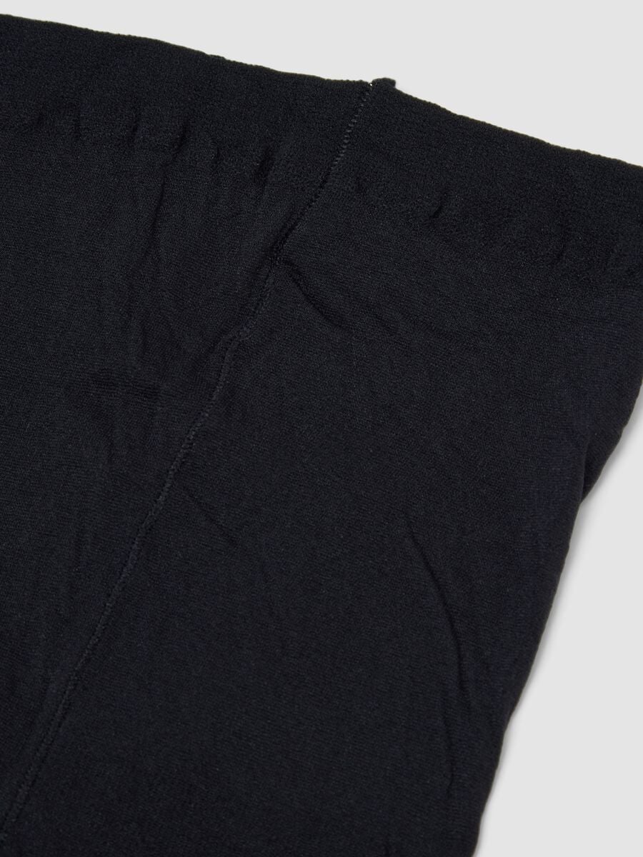 Schwarze Stretch-Strumpfhose mit Sternenmuster_1