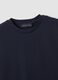 Blue pure cotton crew-neck T-shirt, regular fit_2