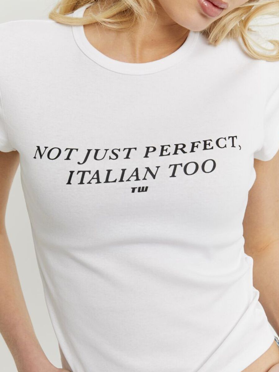 White short-sleeve stretch cotton slogan T-shirt_2