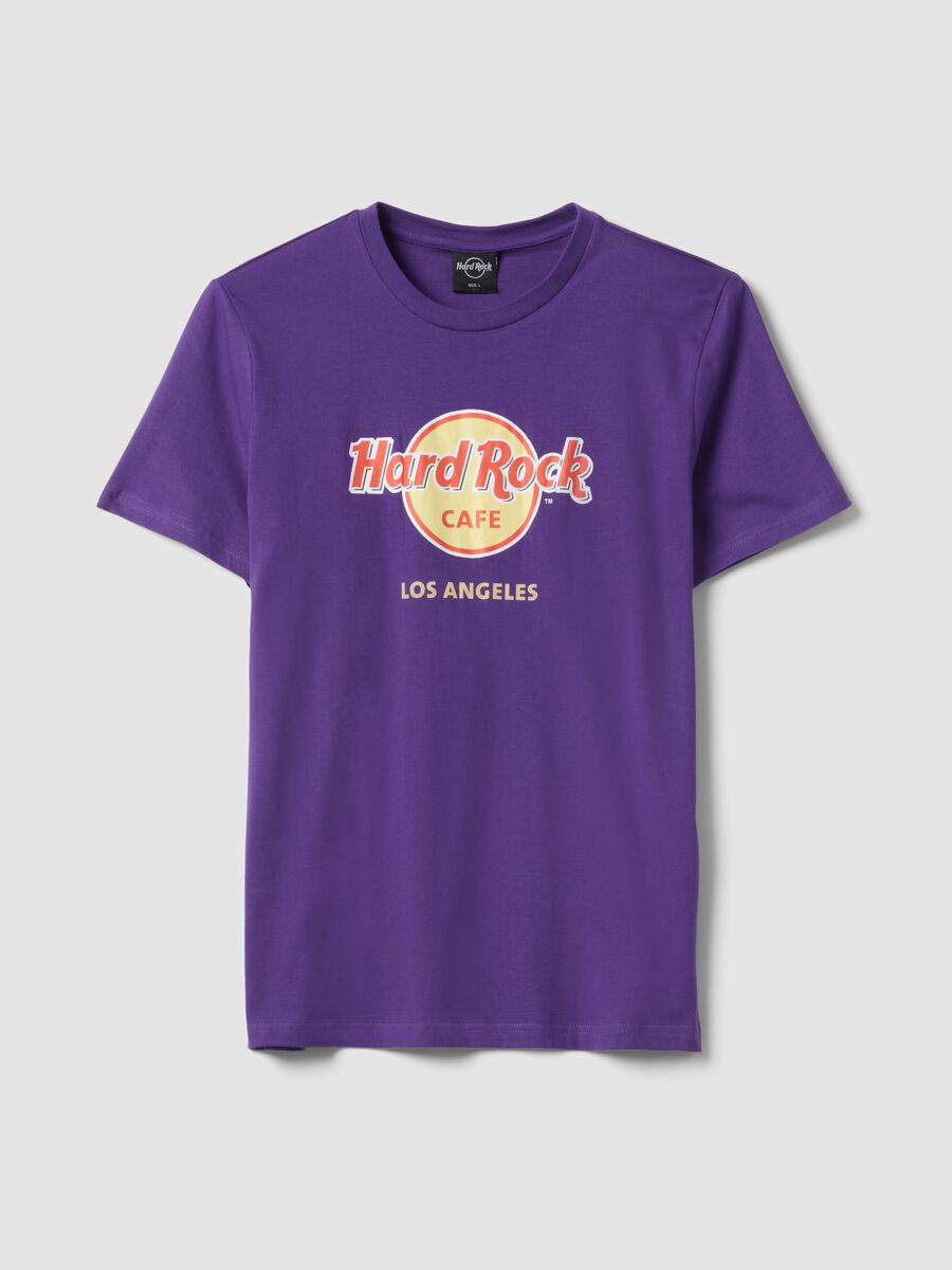 Violettes T-Shirt aus reiner Baumwolle mit Hard Rock Cafe Print, Regular Fit_0