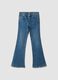 Girls&rsquo; blue flared stretch-cotton jeans_3