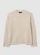 Beige regular fit sweater_4
