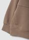 Light brown organic cotton hooded sweatshirt with zip, oversized fit for boys_3