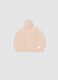 Pink pom‑pom hat in pure organic cotton knit_0